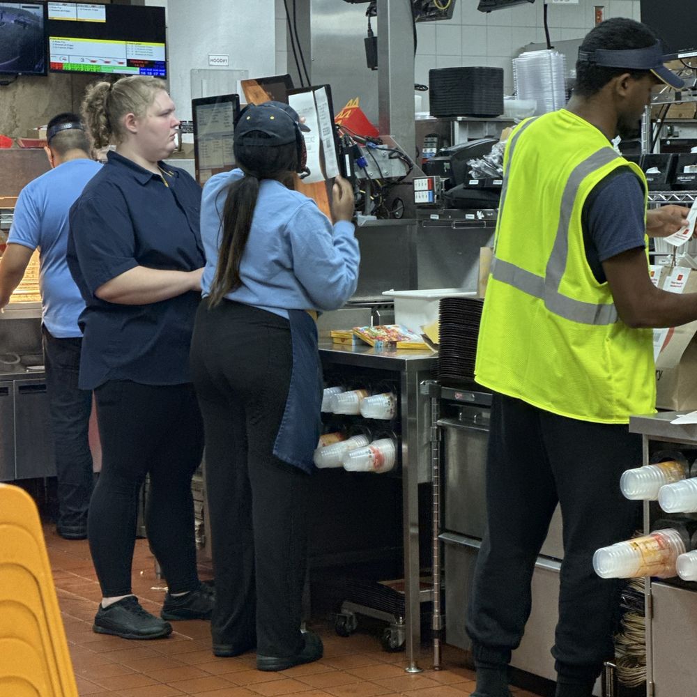 I ordered a 15$ meal and they wouldn't give me a water cup the worker in blue I ordered a 15$ meal and they wouldn't give me a water cup the worker in blue