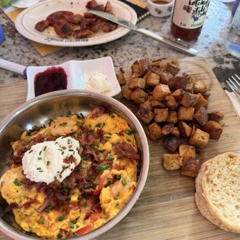 Breakfast Republic - Shrimp frittata with house potatoes (I forgot to upgrade for brussel sprouts potatoes) - Breakfast & Brunch Near Me - San Diego, California Breakfast Republic - Shrimp frittata with house potatoes (I forgot to upgrade for brussel sprouts potatoes) - Breakfast & Brunch Near Me - San Diego, California
