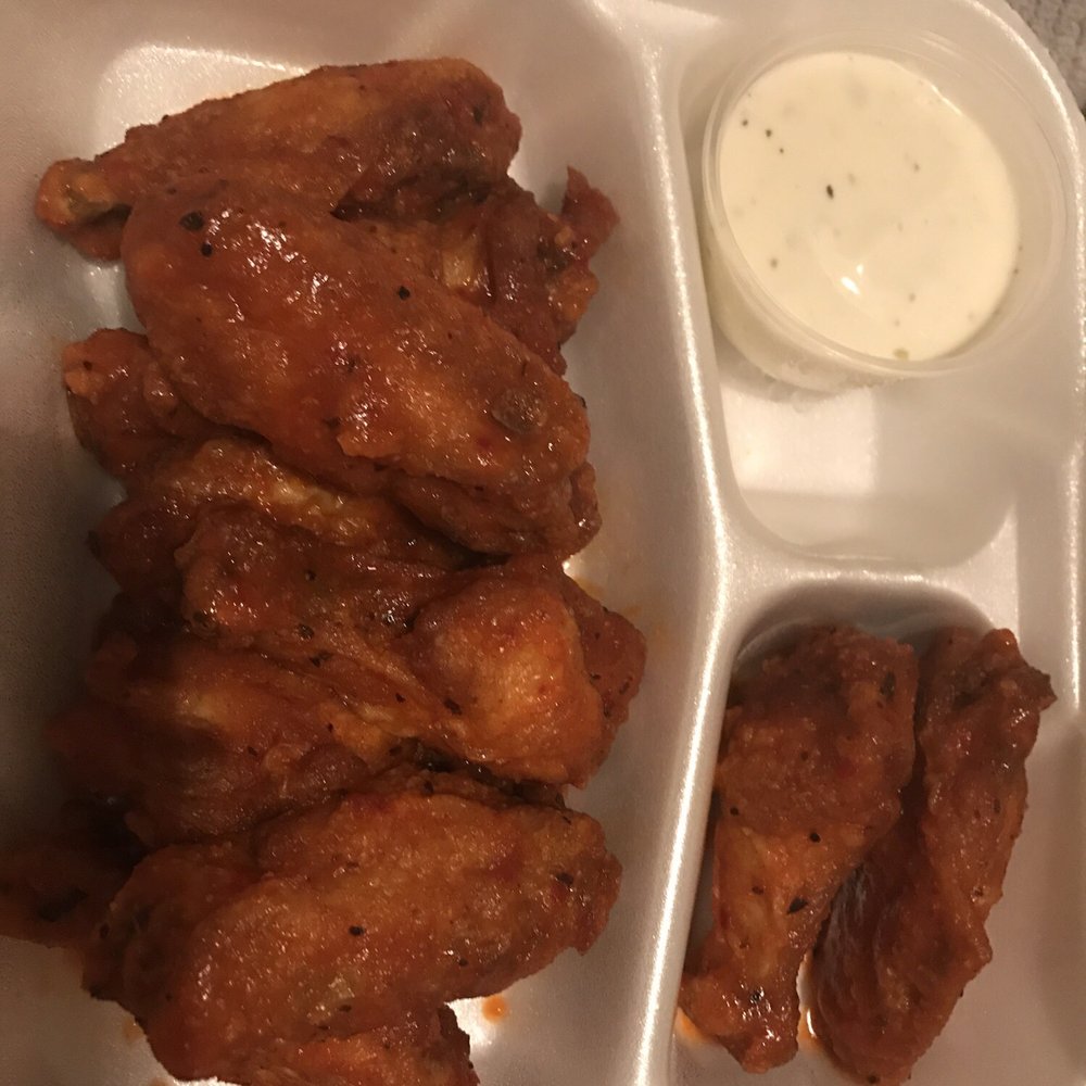 Hot wings, little salty though.
