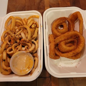 Danny's Steak - Whiz Fries ($5.00) and Onion Rings ($6.50) - Cheesesteaks Near Me - Syracuse, New York