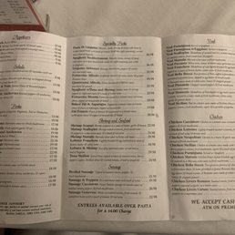 Inside of menu