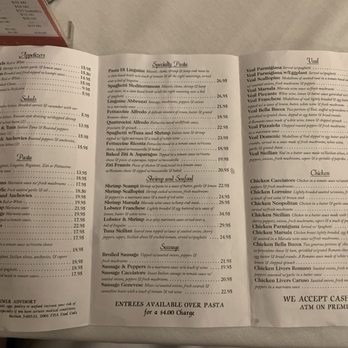 Villa Di Roma - Inside of menu - Italian Near Me - Philadelphia, Pennsylvania
