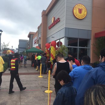 The Halal Guys - Line during the grand opening was outside the store to the parking lot! - Halal Near Me - Teterboro, New Jersey The Halal Guys - Line during the grand opening was outside the store to the parking lot! - Halal Near Me - Teterboro, New Jersey