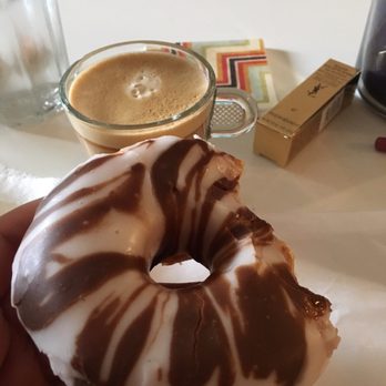 Tasty Donuts - My fluffy donut and my espresso (from home) - Donuts Near Me - San Diego, California