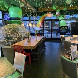 BurgerFi - Inside decorated seating