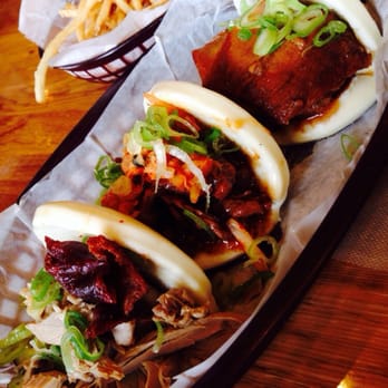 Fat Bao - Left to Right: Peking Duck, Bulgogi, and Pork Belly - Chinese Near Me - Houston, Texas