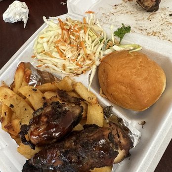 Just Jerk BBQ - Chicken with fries and slaw - Caribbean Near Me - Jacksonville, Florida Just Jerk BBQ - Chicken with fries and slaw - Caribbean Near Me - Jacksonville, Florida