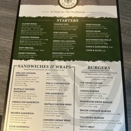 Updated menu Updated menu