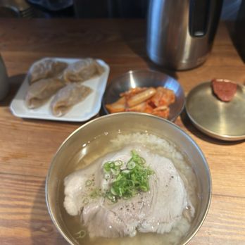 Okdongsik - 돼지 곰탕 pig bone broth soup & 김치만두 kimchi mandoo - Korean Near Me - Bayside, New York