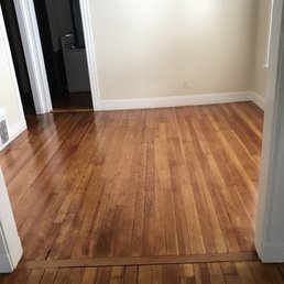 a hardwood floor in a home