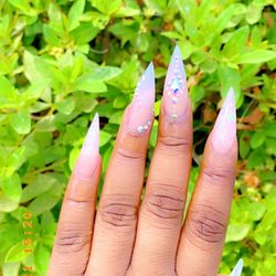 Pink to clear ombré Stilettos