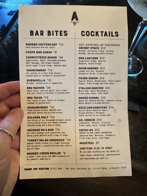 Menu photo 1 Attic Bar Little Rock, AR