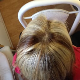 Weird brown stripes on either side of my head which I said I DIDN'T want and told Wanda mora that multiple times. Weird brown stripes on either side of my head which I said I DIDN'T want and told Wanda mora that multiple times.