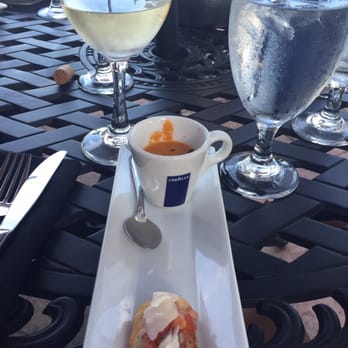 Daniel's Bistro - Bruschetta and tomato basil soup--complements of the chef! - French Near Me - Point Pleasant Beach, New Jersey