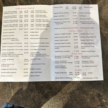 Lobster Deck - the menu for the restaurant - Seafood Near Me - Shediac, New Brunswick Lobster Deck - the menu for the restaurant - Seafood Near Me - Shediac, New Brunswick