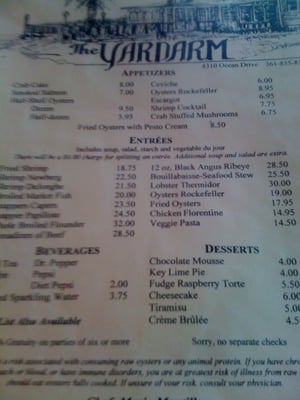 Menu photo 5 Yardarm Restaurant Corpus Christi, TX