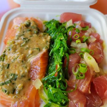 Five Star Poke - Ginger scallion miso salmon and yuzu citrus chili pepper ahi - Poke Near Me - Honolulu, Hawaii