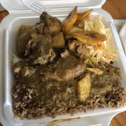 Curry chicken. It has a nice kick to it. This plate is a small Curry chicken. It has a nice kick to it. This plate is a small