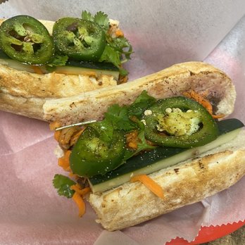 Banh Mi City - Bahn Mi stuffed with grilled beef- the baby baguette is made in house. - Vietnamese Near Me - Chicago, Illinois