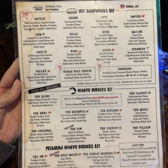 Hidden Spot EXL - Menu (4/1/25) - Burgers Near Me - San Francisco, California Hidden Spot EXL - Menu (4/1/25) - Burgers Near Me - San Francisco, California