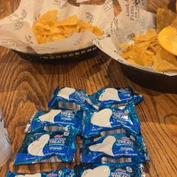 The chips and rice krispy treats