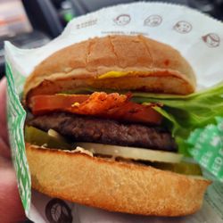A&W - $11.40 for a small, single patty burger. No cheese. Total rip, average in taste and only stop here when desperate.