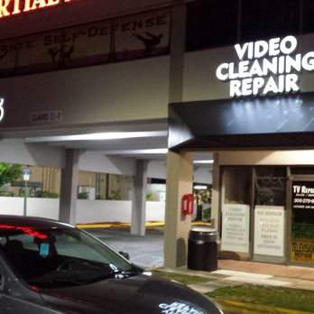 Video Cleaning Repair - Night Shot of our Shop - Electronics Near Me - Miami, Florida Video Cleaning Repair - Night Shot of our Shop - Electronics Near Me - Miami, Florida