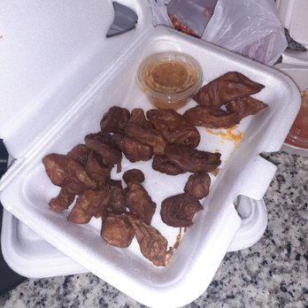 King Market - Fried pig intestines. The sauce that this comes with is soooo tasty and spicy. I love it!! - Thai Near Me - Antioch, Tennessee