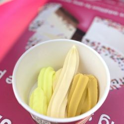 Pineapple Coconut, Pineapple Dole Whip, and Mango Sorbet (all dairy-free)