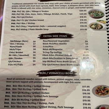 Pho 510 - Menu had 37 - Vietnamese Near Me - Castro Valley, California