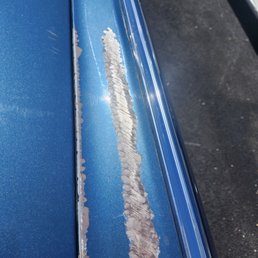 Machine grabbed and stripped the paint to the metal off the fender and damaged the chrome trim. I2ner called me a liar. Machine grabbed and stripped the paint to the metal off the fender and damaged the chrome trim. I2ner called me a liar.