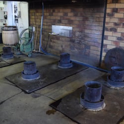Château Haut Brion - Fire pits for charring the new French oak barrels