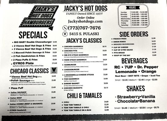 Menu photo 1 Jacky's Hot Dogs Chicago, IL