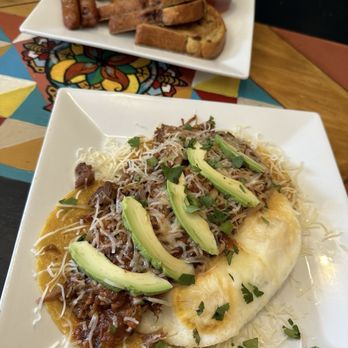 Green Goddess Cafe - huevos rancheros (with french toast in the back) - Breakfast & Brunch Near Me - Stowe, Vermont Green Goddess Cafe - huevos rancheros (with french toast in the back) - Breakfast & Brunch Near Me - Stowe, Vermont