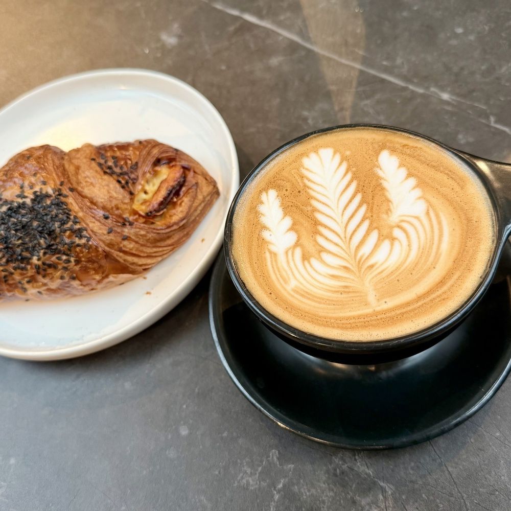 Cassel Earth Coffee - Coconut latte and ham & cheese croissant - Coffee & Tea Near Me - Irvine, California