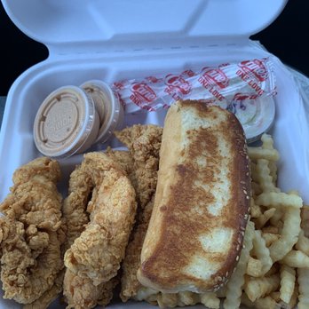 Raising Cane's Chicken Fingers - 6 piece comb comes with a drink. - Chicken Shop Near Me - Burbank, California Raising Cane's Chicken Fingers - 6 piece comb comes with a drink. - Chicken Shop Near Me - Burbank, California