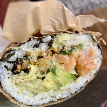 Pokeworks - Spicy Salmon Poke Burrito - Regular (2 Proteins) - Poke Near Me - Bellevue, Washington Pokeworks - Spicy Salmon Poke Burrito - Regular (2 Proteins) - Poke Near Me - Bellevue, Washington