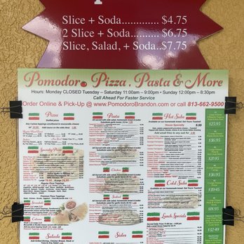 Pomodoro Pizza & More - Menu - Pizza Near Me - Brandon, Florida Pomodoro Pizza & More - Menu - Pizza Near Me - Brandon, Florida