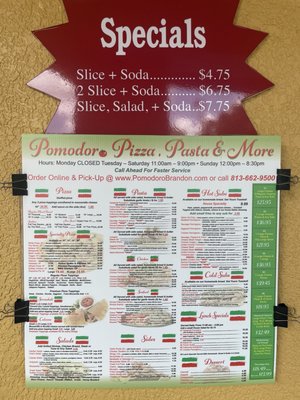 Menu photo 1 Pomodoro Pizza & More Brandon, FL Menu photo 1 Pomodoro Pizza & More Brandon, FL