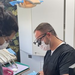 Hrencher Dental - Dodge City dentist Dr. Austin Hrencher at work in his office at Hrencher Dental