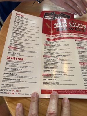 Menu photo 3 Dixie Saloon Mackinaw City, MI