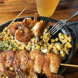Shrimp Skewers & street corn Shrimp Skewers & street corn