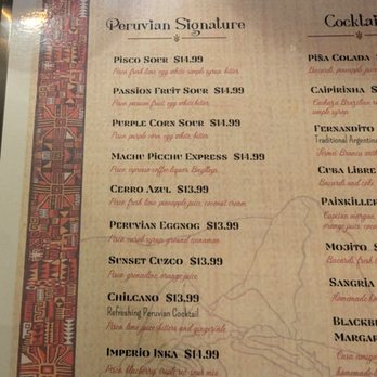 Quechua Peruvian - The Pisco drink offerings - Peruvian Near Me - Watervliet, New York