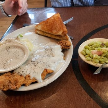 Richter's Antler Cafe - Chicken fried steak with mashed potatoes & Lima beans. - American Near Me - Spring Branch, Texas