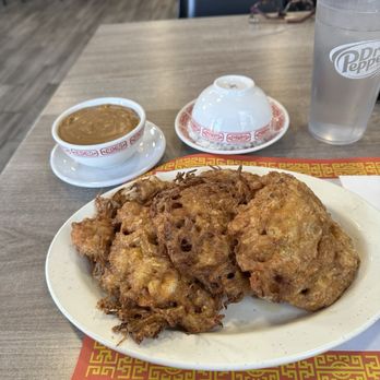 Wong's Chinese Dining - Shrimp, egg, foo young sauce on the side. I asked for extra shrimp. - Chinese Near Me - Phoenix, Arizona Wong's Chinese Dining - Shrimp, egg, foo young sauce on the side. I asked for extra shrimp. - Chinese Near Me - Phoenix, Arizona