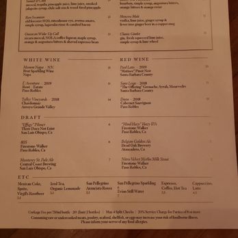 Ember - drinks menu - New American Near Me - Arroyo Grande, California Ember - drinks menu - New American Near Me - Arroyo Grande, California