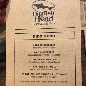 Dogfish Head Brewings & Eats - Kid's Menu - American Near Me - Rehoboth Beach, Delaware