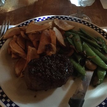 The Farmstead - Tenderloin with hand-cut fries and perfectly done snap peas. - Steakhouses Near Me - Cedarburg, Wisconsin The Farmstead - Tenderloin with hand-cut fries and perfectly done snap peas. - Steakhouses Near Me - Cedarburg, Wisconsin