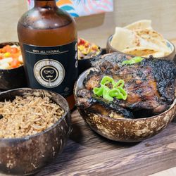 Little Bickle  - Jerk chicken with rice and peas