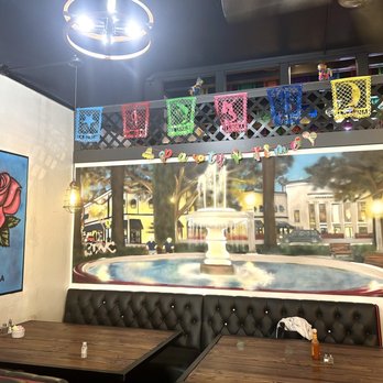 Cafe Zocalo - Painting of the Orange circle fountain. - Bakeries Near Me - Orange, California